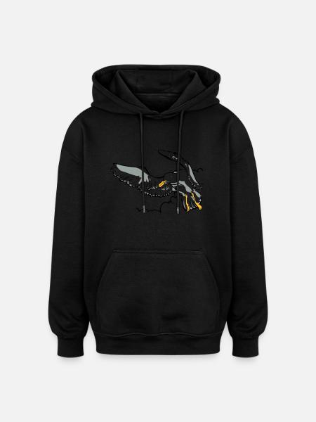Gull - Sweat à capuche oversize unisexe - noir
