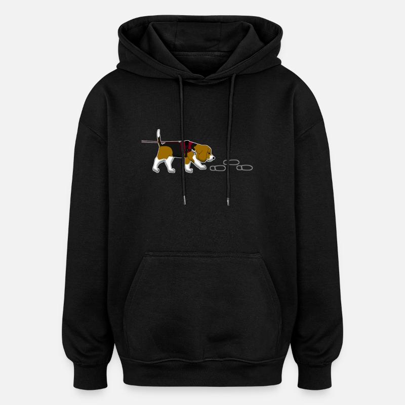 Mantrailing Beagle - Sweat à capuche oversize unisexe - noir