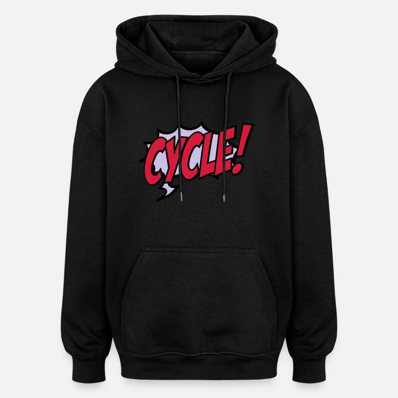 cycle - Oversized Unisex Hoodie - black