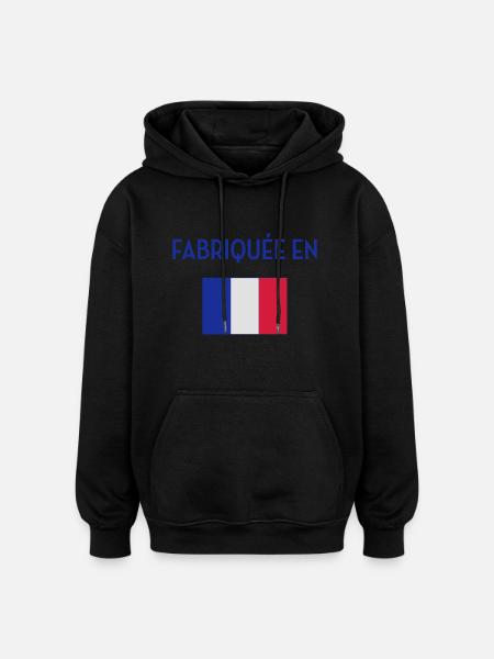 France / Français / Française / Bébé / Naissance - Oversized Unisex Hoodie - black