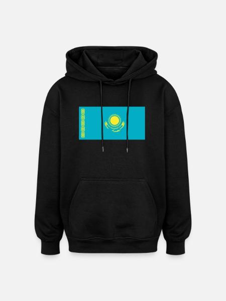 Kasachstan Flagge / Drapeau Kasachstan - Oversized Unisex Hoodie - Schwarz
