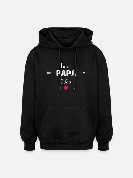 Daddy-to-be 2025 - Oversized Unisex Hoodie - black