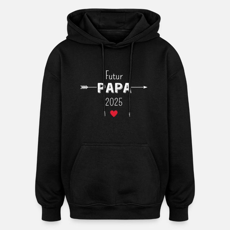 Futur papa 2025 - Sweat à capuche oversize unisexe - noir