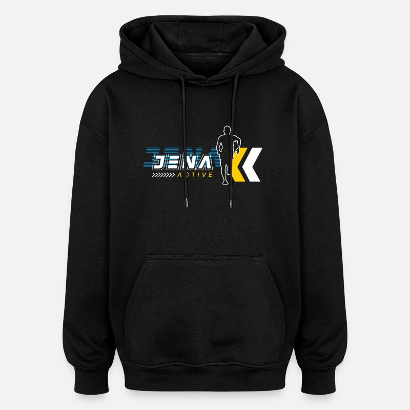 Jena Active Lauf - Oversized Unisex Hoodie - Schwarz