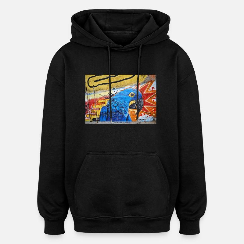 Monde du graffiti 6 - Sweat à capuche oversize unisexe - noir