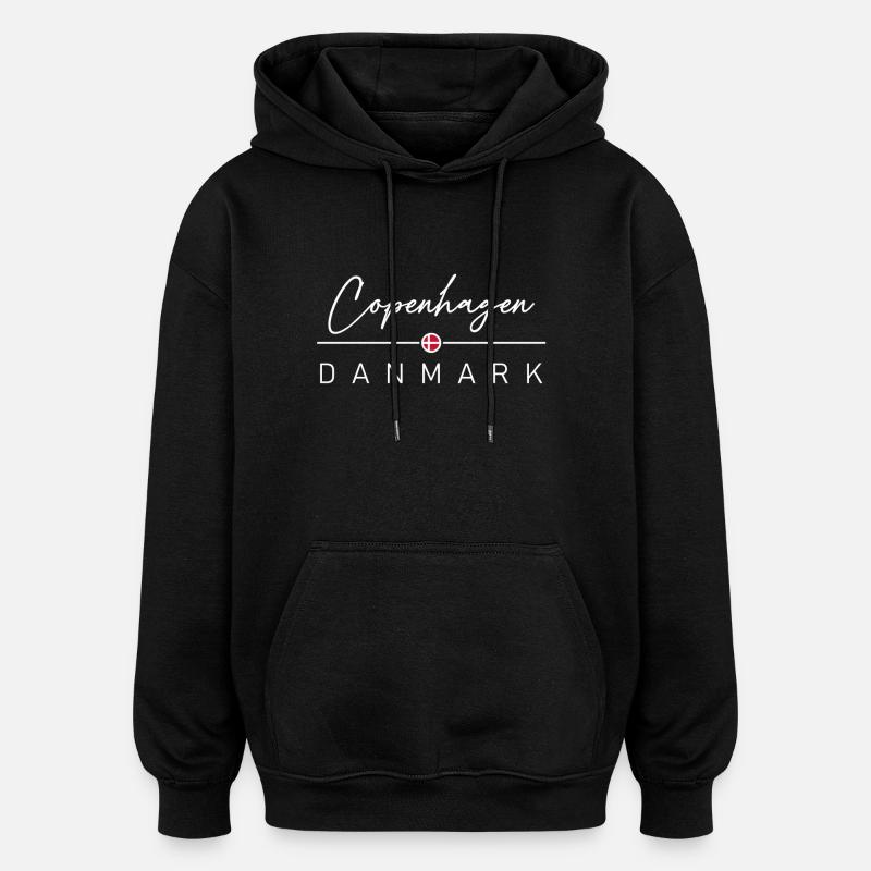 Danemark - Copenhague - Copenhague - Danemark - Sweat à capuche oversize unisexe - noir