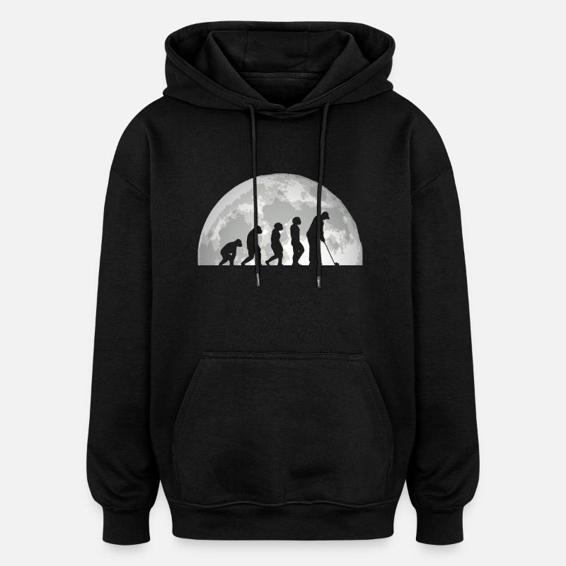 Golfspieler Evolution Golf - Oversized Unisex Hoodie - Schwarz