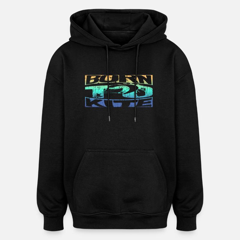 Né pour kite - Sweat à capuche oversize unisexe - noir