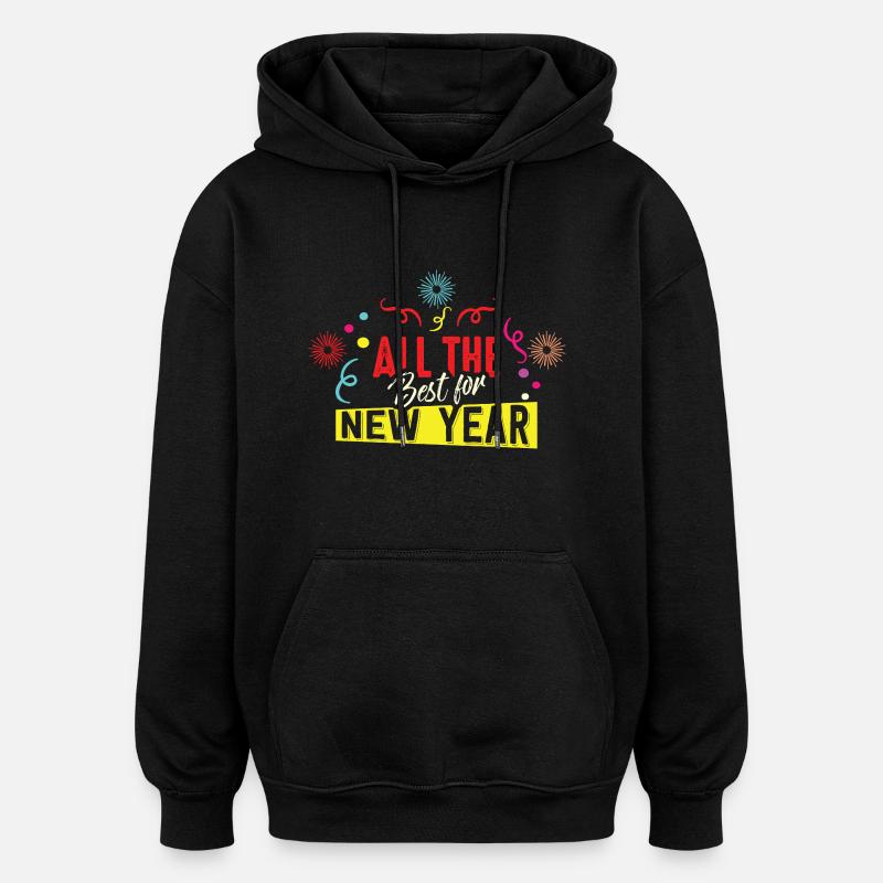 Nouvel An 3 - Sweat à capuche oversize unisexe - noir