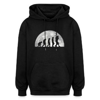Baseballspieler Evolution Baseball - Oversized Unisex Hoodie - Schwarz - Vorne - Noah (186cm)