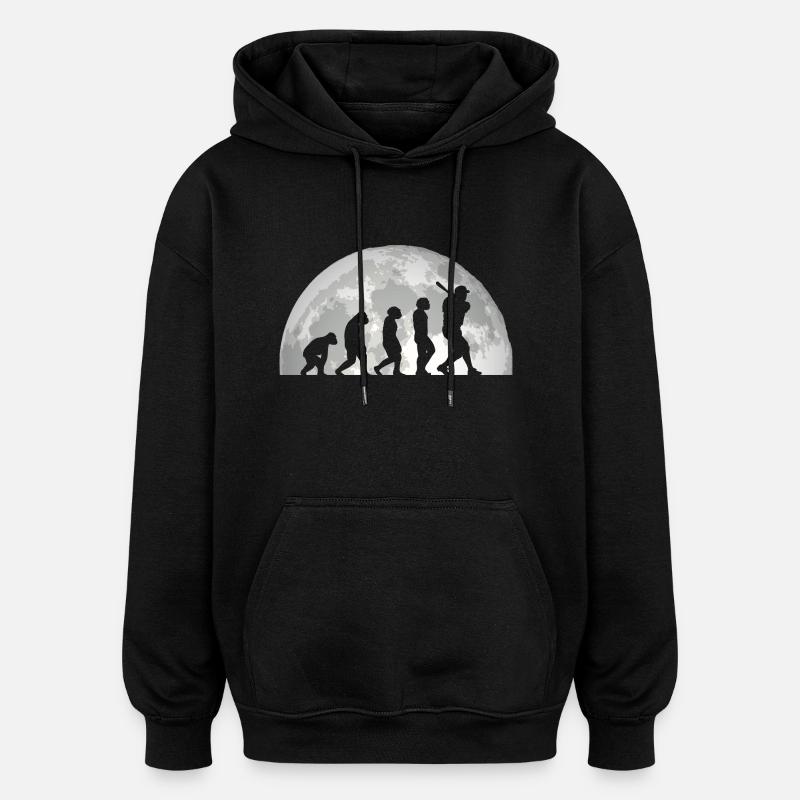 Baseballspieler Evolution Baseball - Oversized Unisex Hoodie - Schwarz