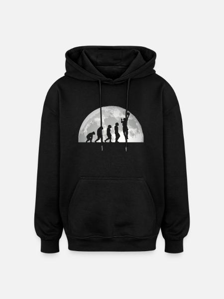 Basketball Players Evolution Basketball - Oversized Unisex Hoodie - black