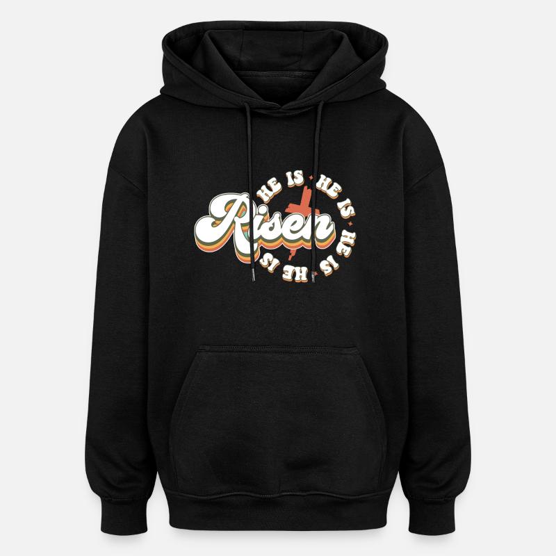 Il est ressuscité - Sweat à capuche oversize unisexe - noir