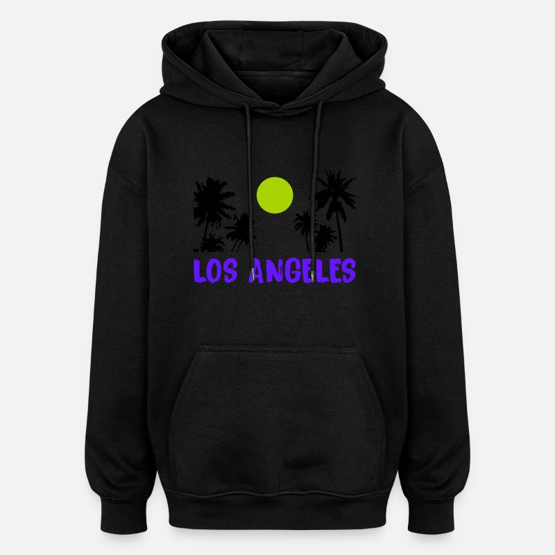 Los Angeles - Sweat à capuche oversize unisexe - noir