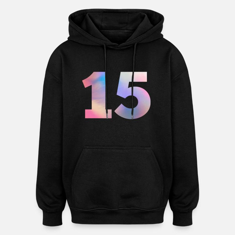 Bunte Zahl 15 - Oversized Unisex Hoodie - Schwarz