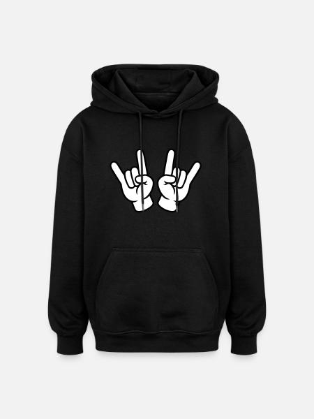 Hand Icon Party - Oversized Unisex Hoodie - black
