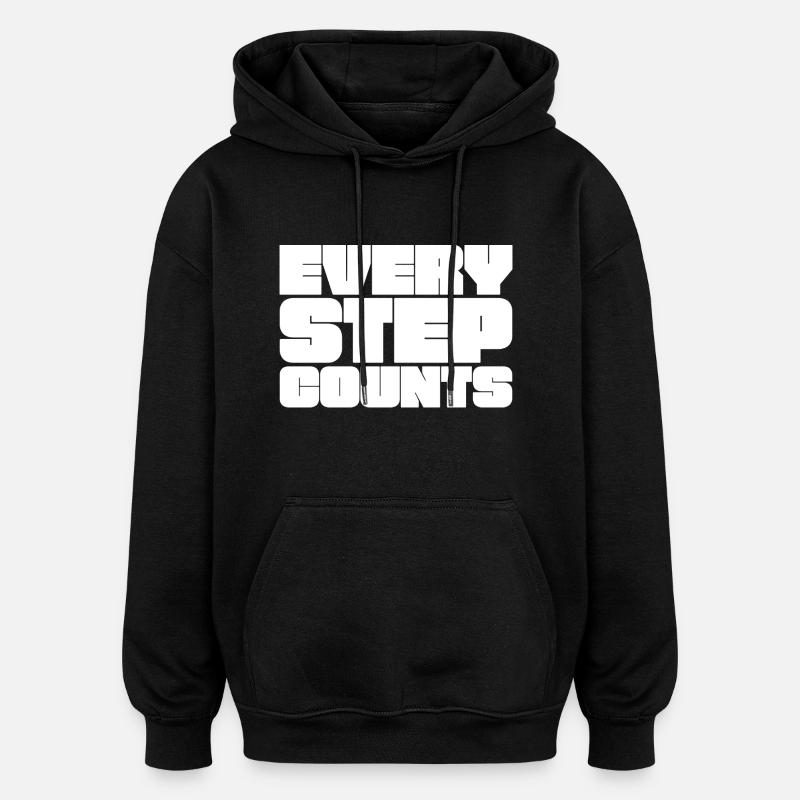 Chaque pas compte - Sweat à capuche oversize unisexe - noir