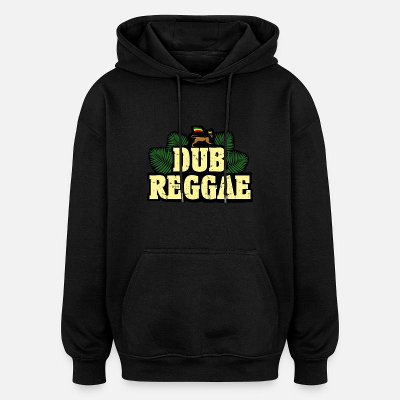 Dub Reggae - Sweat à capuche oversize unisexe - noir