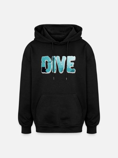 Diving Divers - Oversized Unisex Hoodie - black