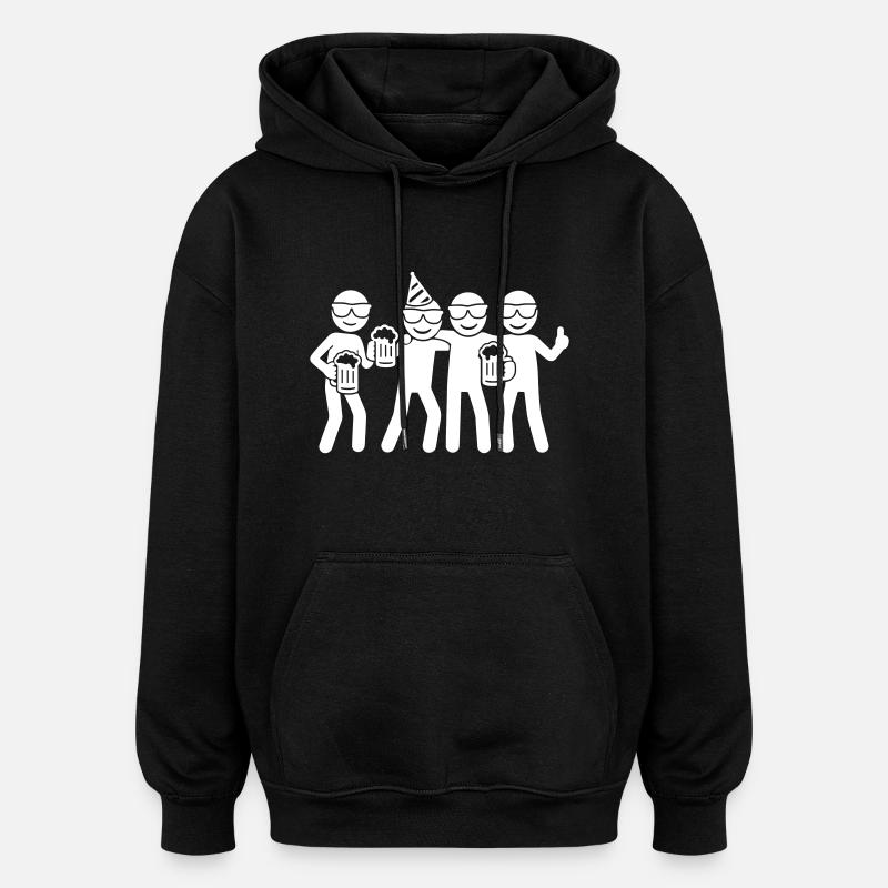 Fête de groupe d’anniversaire - Sweat à capuche oversize unisexe - noir
