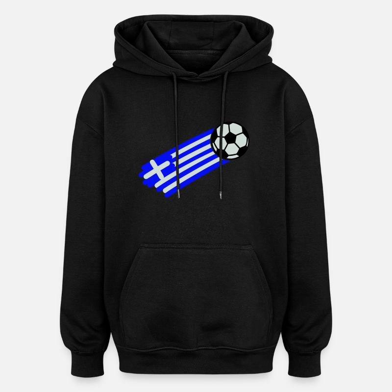 greece flag - Oversized Unisex Hoodie - black