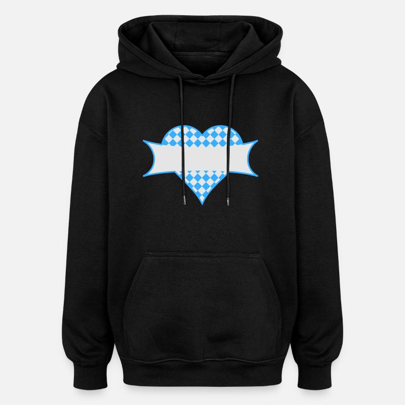 Coeur de la Bavière - Sweat à capuche oversize unisexe - noir