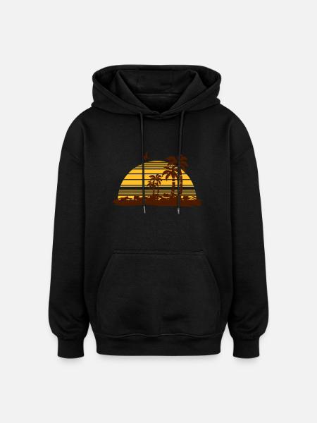 sunset - Oversized Unisex Hoodie - black