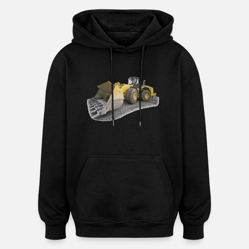 chantier engin - Sweat à capuche oversize unisexe - noir