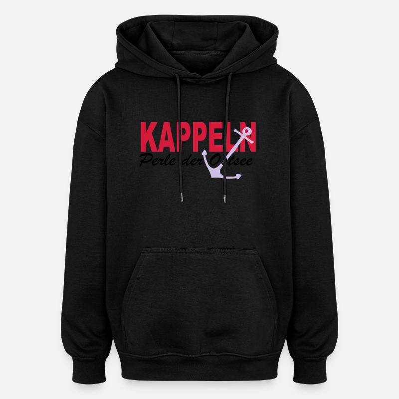 Perle der Ostsee KAPPELN - Oversized Unisex Hoodie - Schwarz