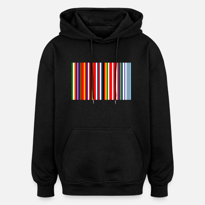 Europe Barcode Flag - Oversized Unisex Hoodie - black