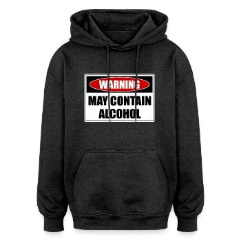May Contain Alcohol - Oversized Unisex Hoodie - Anthrazit - Vorne - Noah (186cm)