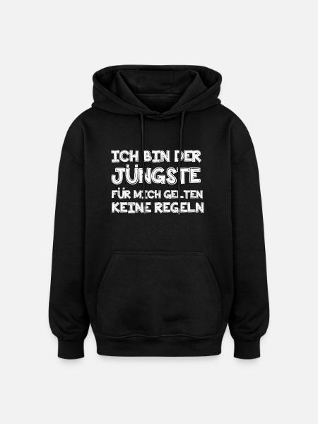 Ich bin der Jüngste - Oversized Unisex Hoodie - Schwarz