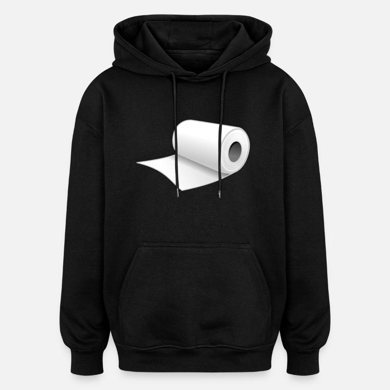 papier toilette - Sweat à capuche oversize unisexe - noir
