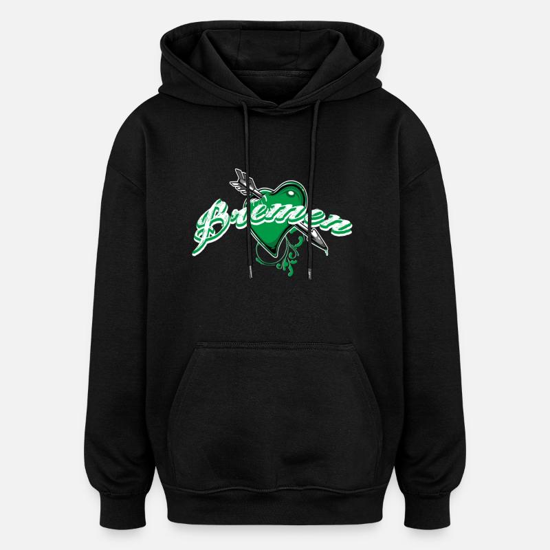 Brême - Sweat à capuche oversize unisexe - noir