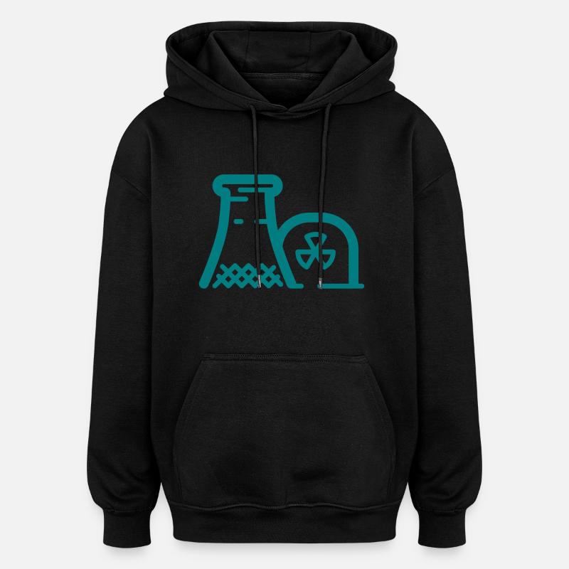 Atomkraftwerk - Oversized Unisex Hoodie - Schwarz