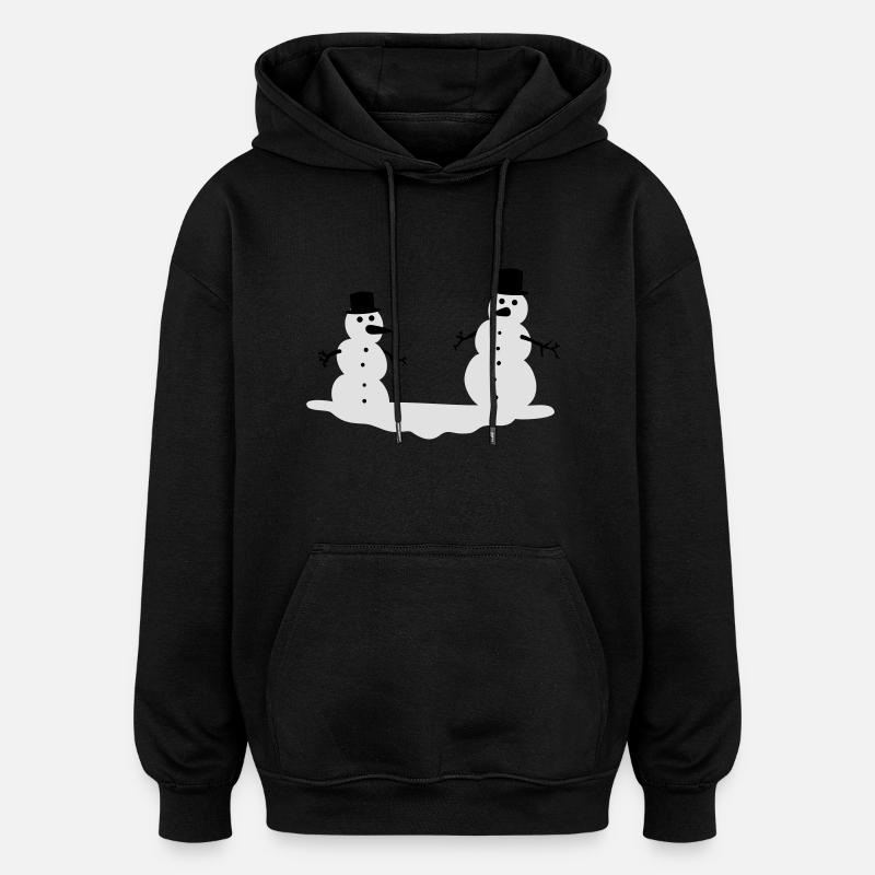 Schneemänner - Oversized Unisex Hoodie - Schwarz