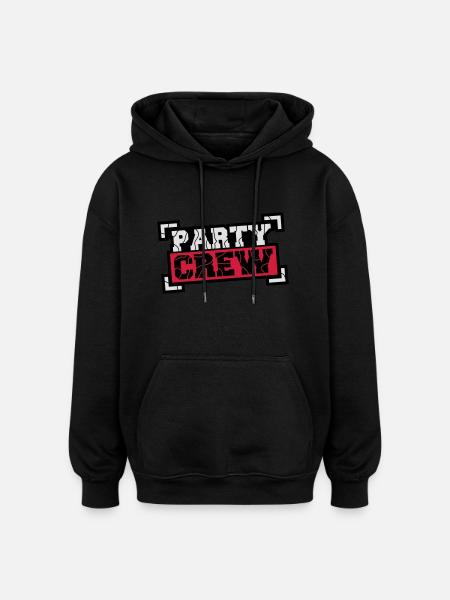 Party Crew Design - Oversized Unisex Hoodie - black