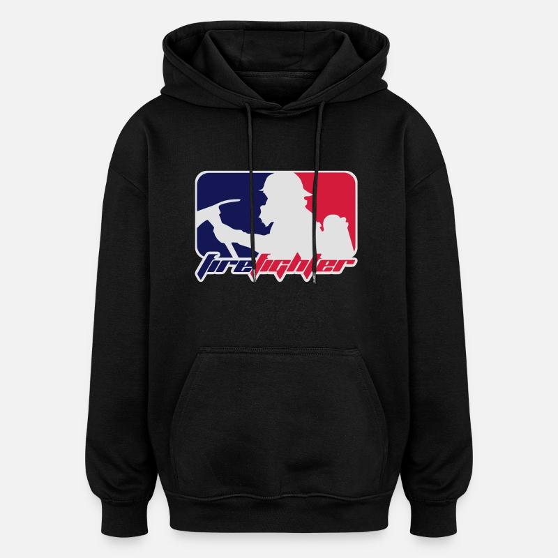 pompier - Sweat à capuche oversize unisexe - noir