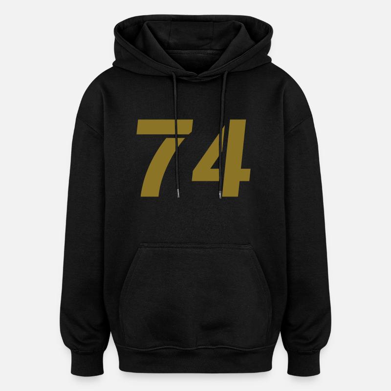 74 - Oversized Unisex Hoodie - Schwarz