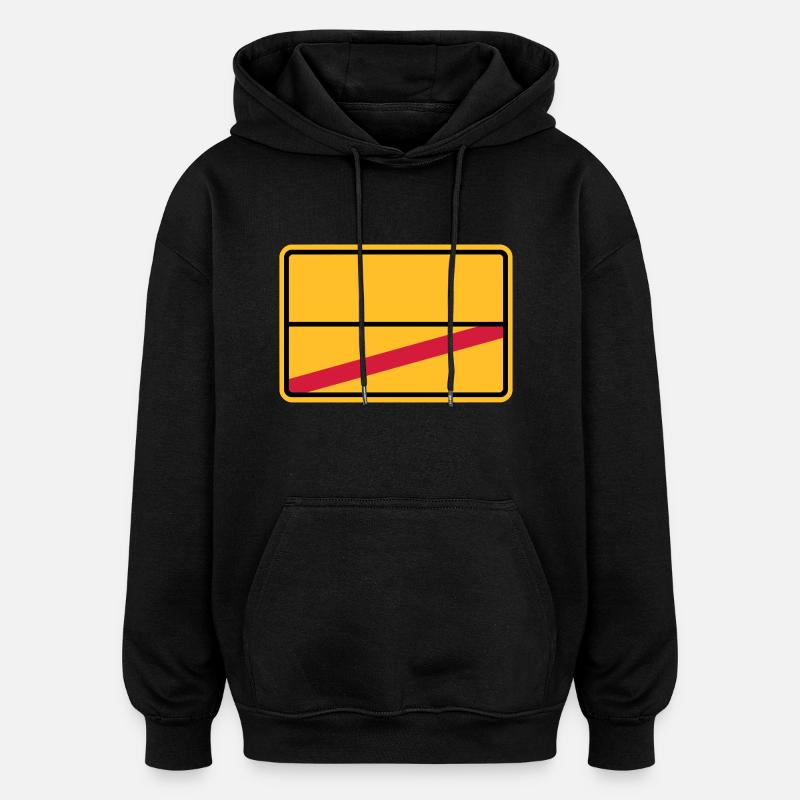 Ortsschild - Oversized Unisex Hoodie - Schwarz