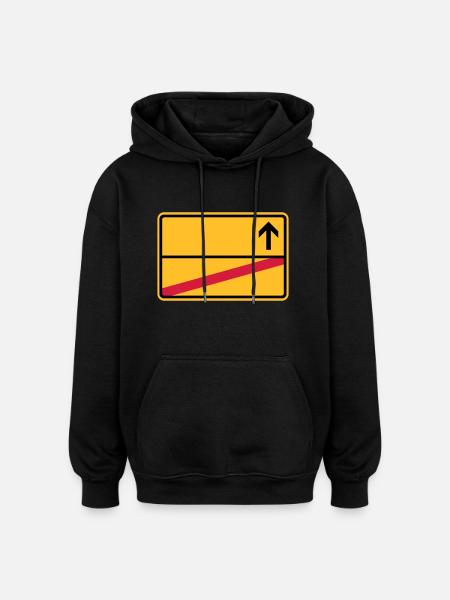 Ortsschild - Oversized Unisex Hoodie - Schwarz