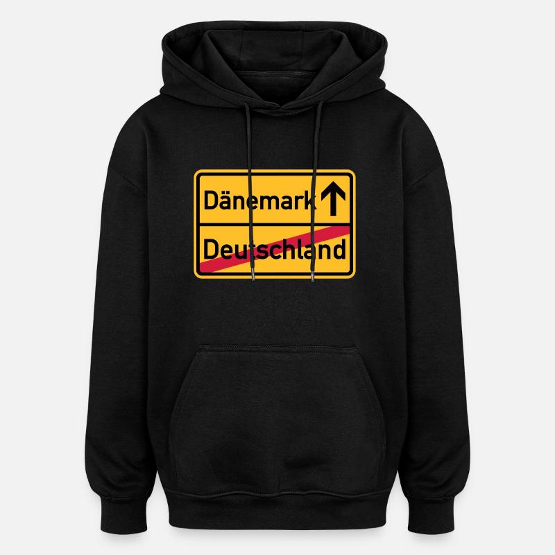 Dänemark - Oversized Unisex Hoodie - Schwarz