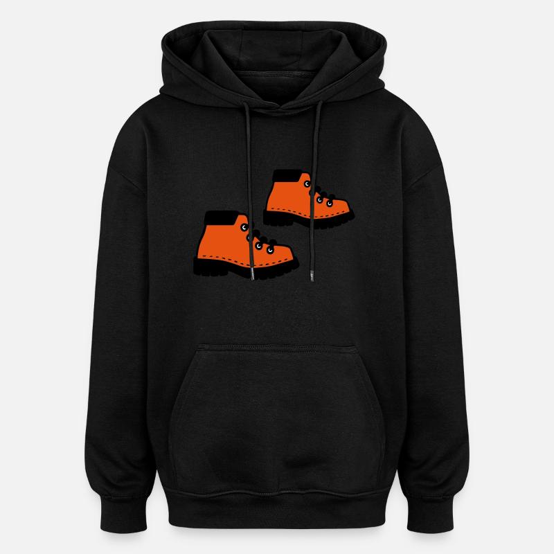 Bottes de randonnée - Sweat à capuche oversize unisexe - noir