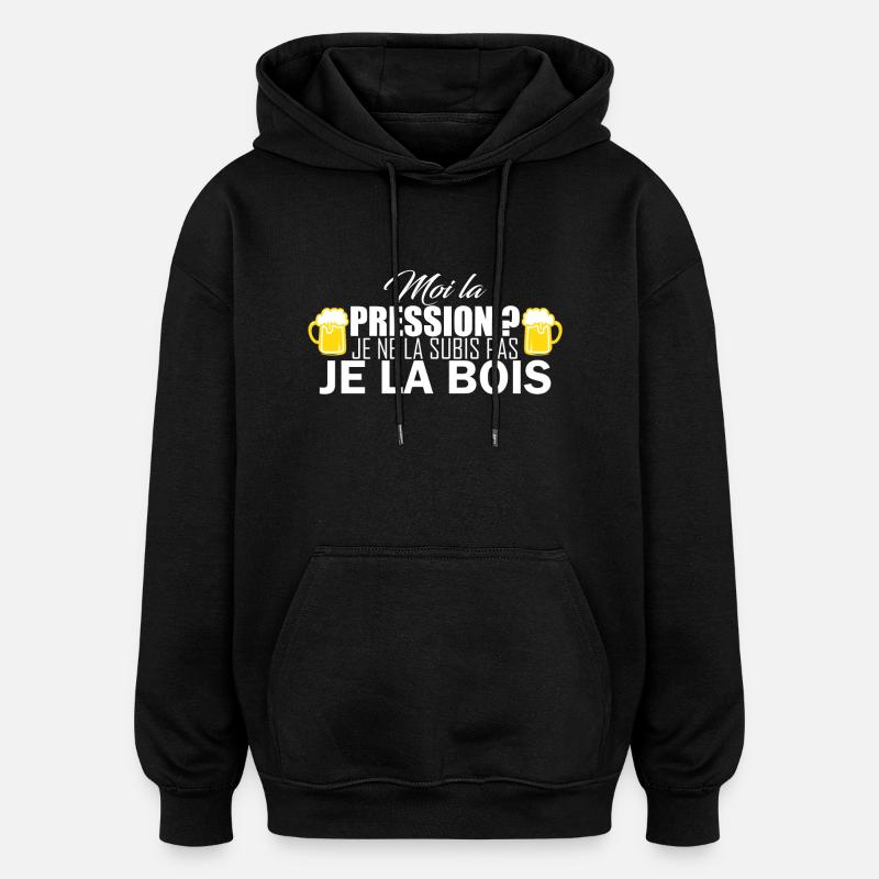 moi la pression - Sweat à capuche oversize unisexe - noir