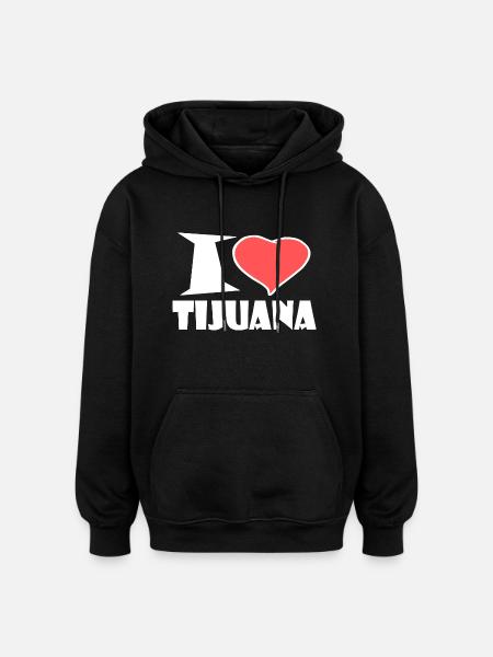 J'aime tijuana - Sweat à capuche oversize unisexe - noir
