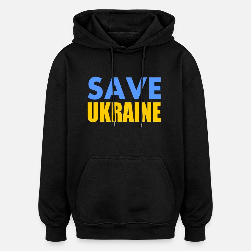 Save ukraine - Sweat à capuche oversize unisexe - noir