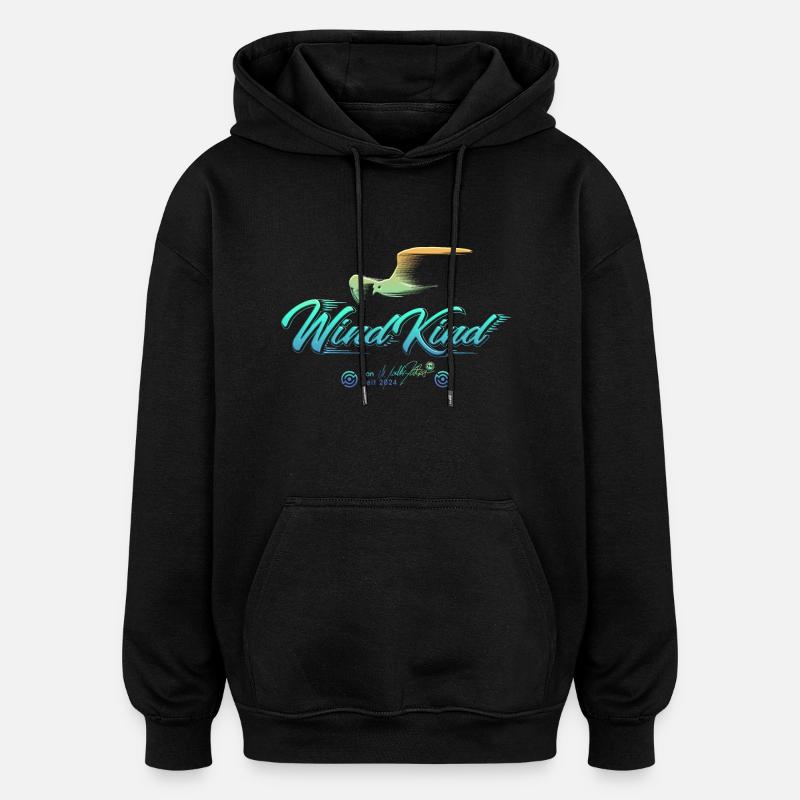 WindKind Möwe - Oversized Unisex Hoodie - Schwarz