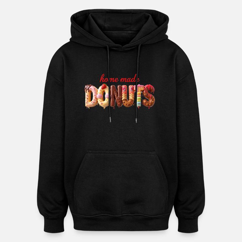 Donuts 356276 - Oversized Unisex Hoodie - Schwarz