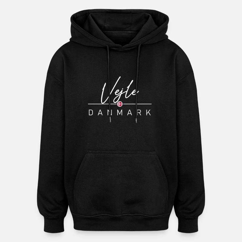 Dänemark - Vejle - Danmark - Denmark - Oversized Unisex Hoodie - black