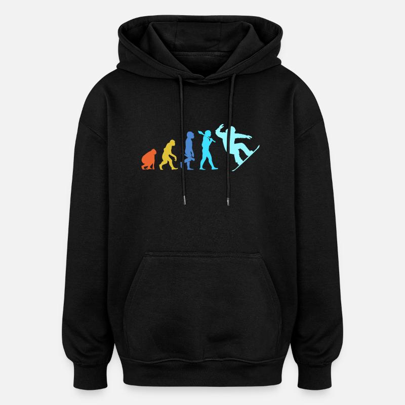 Snowboard Snowboard Vacances snowboard Snowboarders - Sweat à capuche oversize unisexe - noir